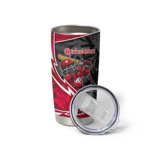 Melbourne Renegades Tumbler Cup Flaming Lightning Storm Geometric Sports Mascot Art
