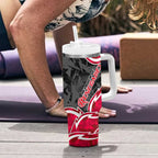 Melbourne Renegades Tumbler With Handle Flaming Lightning Storm Geometric Sports Mascot Art