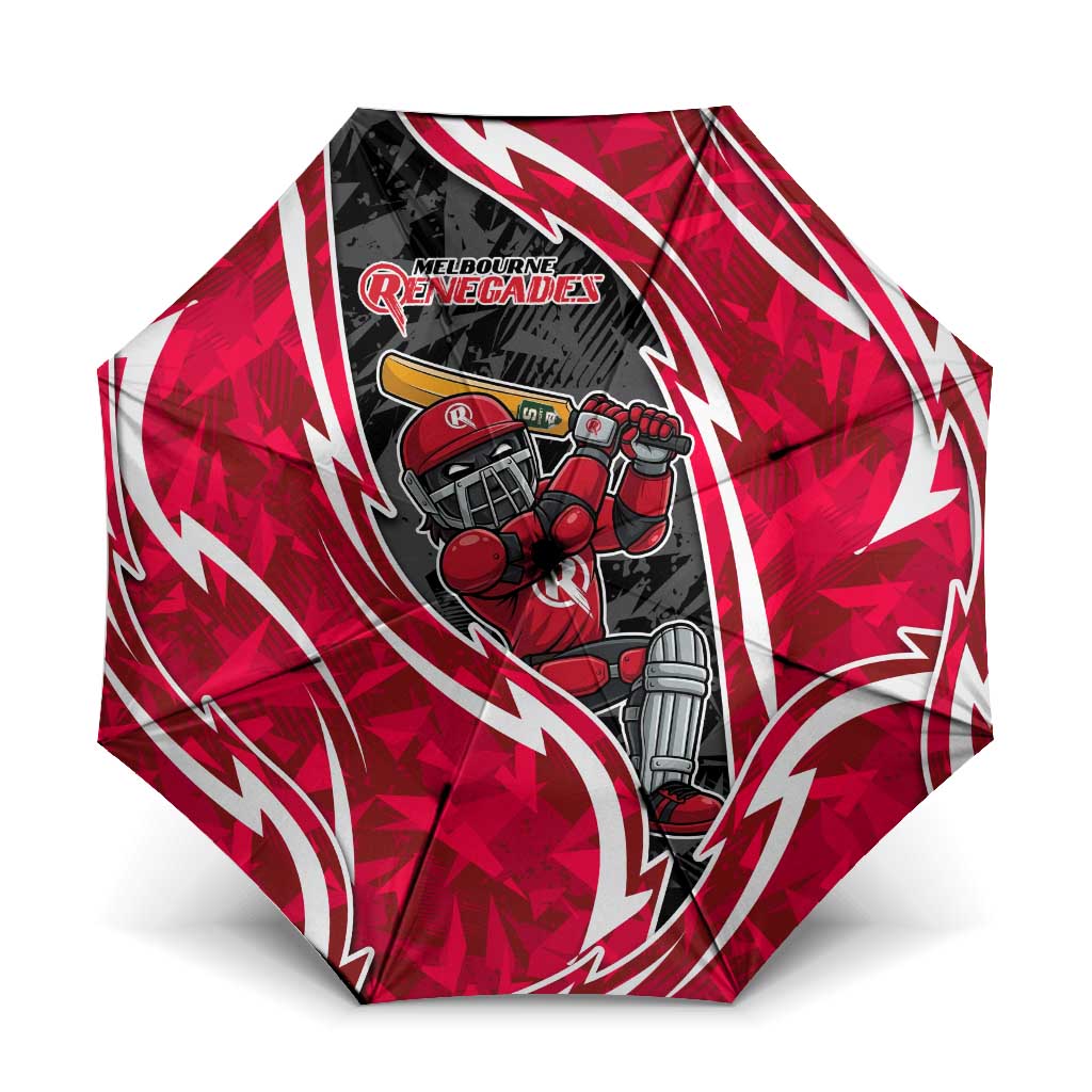 Melbourne Renegades Umbrella Flaming Lightning Storm Geometric Sports Mascot Art