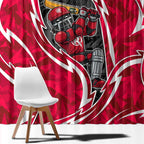 Melbourne Renegades Window Curtain Flaming Lightning Storm Geometric Sports Mascot Art