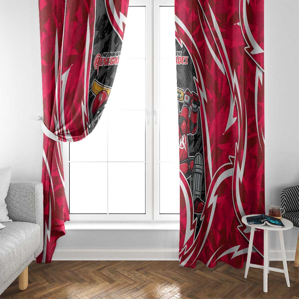 Melbourne Renegades Window Curtain Flaming Lightning Storm Geometric Sports Mascot Art