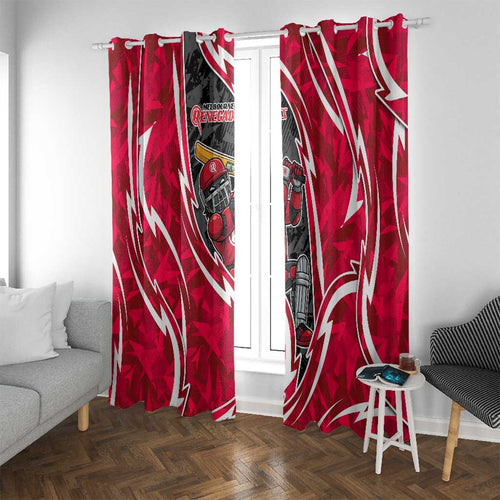 Melbourne Renegades Window Curtain Flaming Lightning Storm Geometric Sports Mascot Art