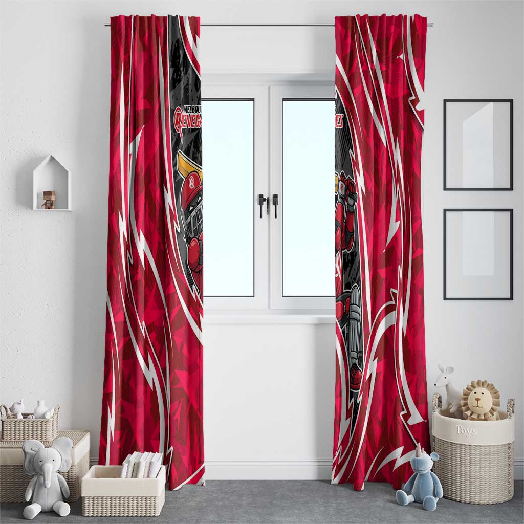 Melbourne Renegades Window Curtain Flaming Lightning Storm Geometric Sports Mascot Art