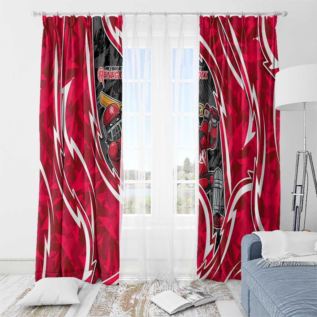 Melbourne Renegades Window Curtain Flaming Lightning Storm Geometric Sports Mascot Art