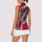 Melbourne Renegades Women Sleeveless Polo Shirt Flaming Lightning Storm Geometric Sports Mascot Art