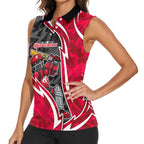 Melbourne Renegades Women Sleeveless Polo Shirt Flaming Lightning Storm Geometric Sports Mascot Art