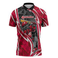 Melbourne Renegades Zipper Polo Shirt Flaming Lightning Storm Geometric Sports Mascot Art
