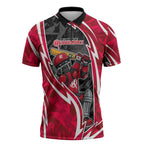 Melbourne Renegades Zipper Polo Shirt Flaming Lightning Storm Geometric Sports Mascot Art