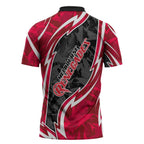 Melbourne Renegades Zipper Polo Shirt Flaming Lightning Storm Geometric Sports Mascot Art