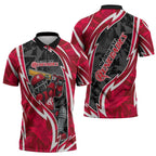 Melbourne Renegades Zipper Polo Shirt Flaming Lightning Storm Geometric Sports Mascot Art