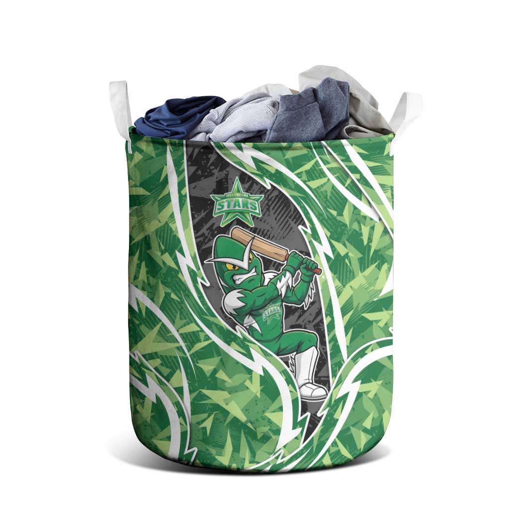 Melbourne Stars Laundry Basket Flaming Lightning Storm Geometric Sports Mascot Art