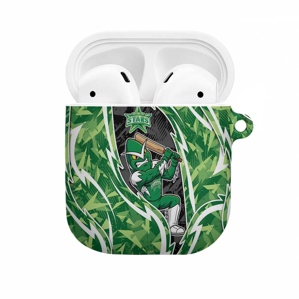 Melbourne Stars AirPods Case Flaming Lightning Storm Geometric Sports Mascot Art