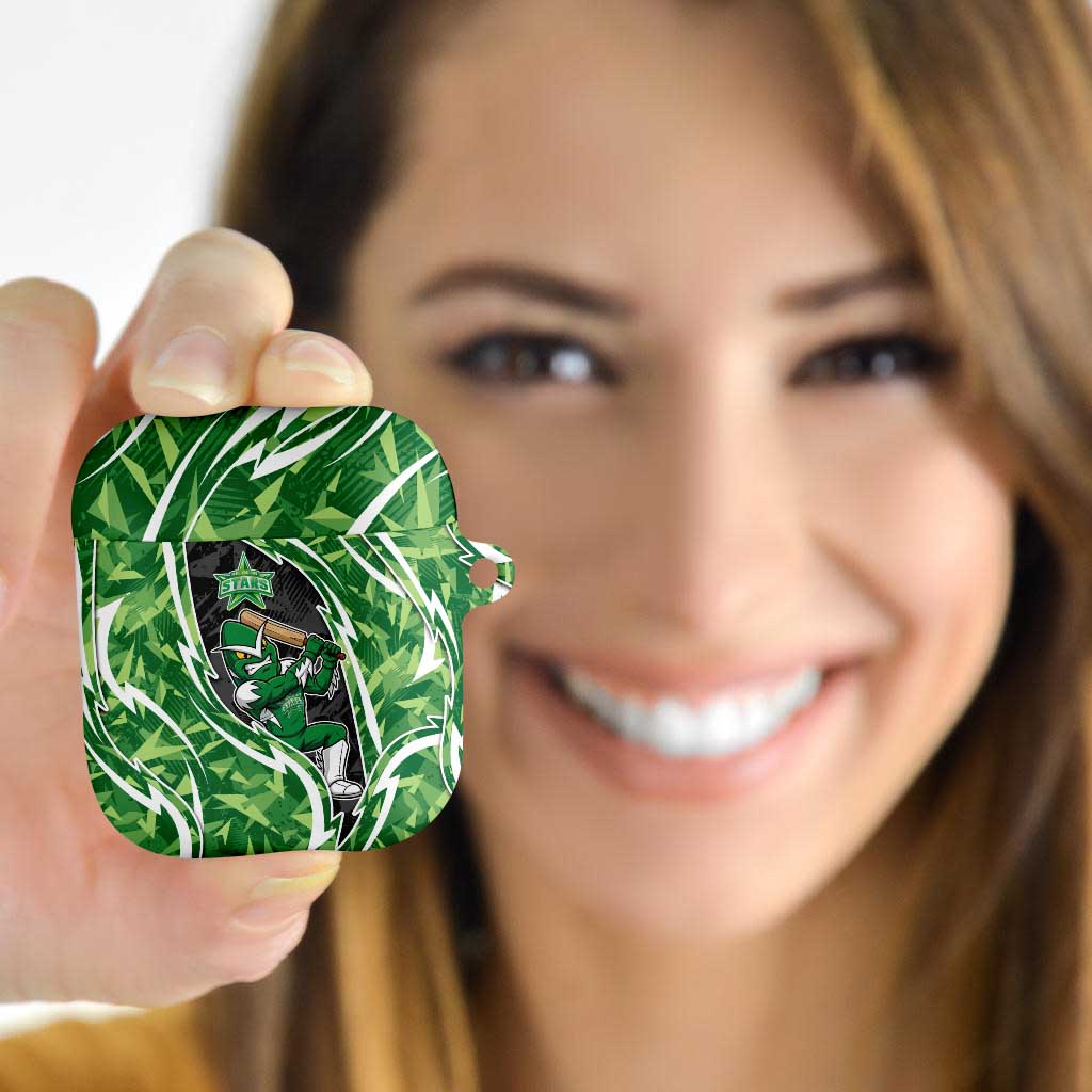 Melbourne Stars AirPods Case Flaming Lightning Storm Geometric Sports Mascot Art