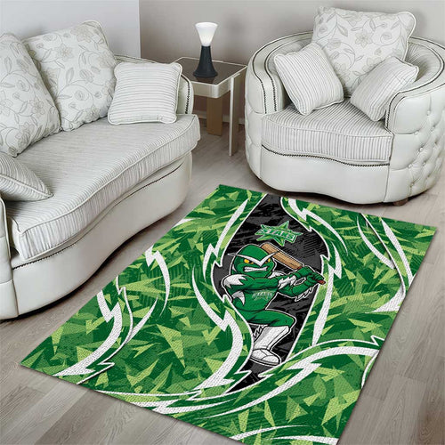 Melbourne Stars Area Rug Flaming Lightning Storm Geometric Sports Mascot Art