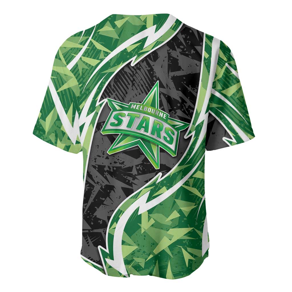 Melbourne Stars Baseball Jersey Flaming Lightning Storm Geometric Sports Mascot Art