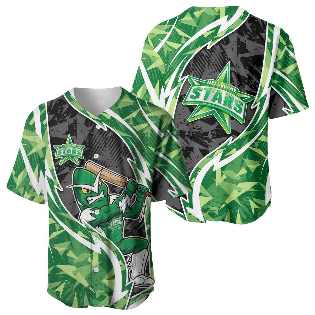 Melbourne Stars Baseball Jersey Flaming Lightning Storm Geometric Sports Mascot Art