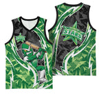Melbourne Stars Basketball Jersey Flaming Lightning Storm Geometric Sports Mascot Art