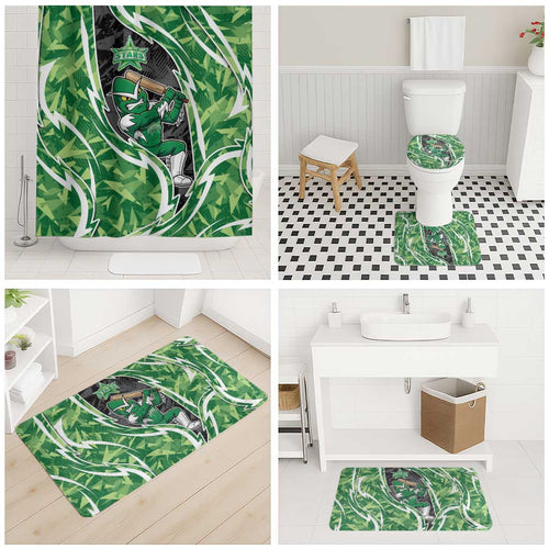 Melbourne Stars Bathroom Set Flaming Lightning Storm Geometric Sports Mascot Art