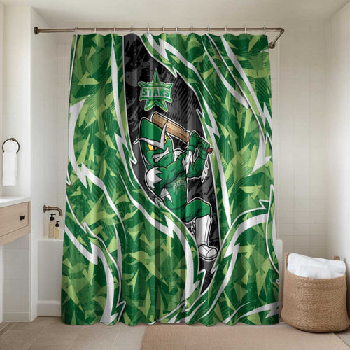 Melbourne Stars Bathroom Set Flaming Lightning Storm Geometric Sports Mascot Art