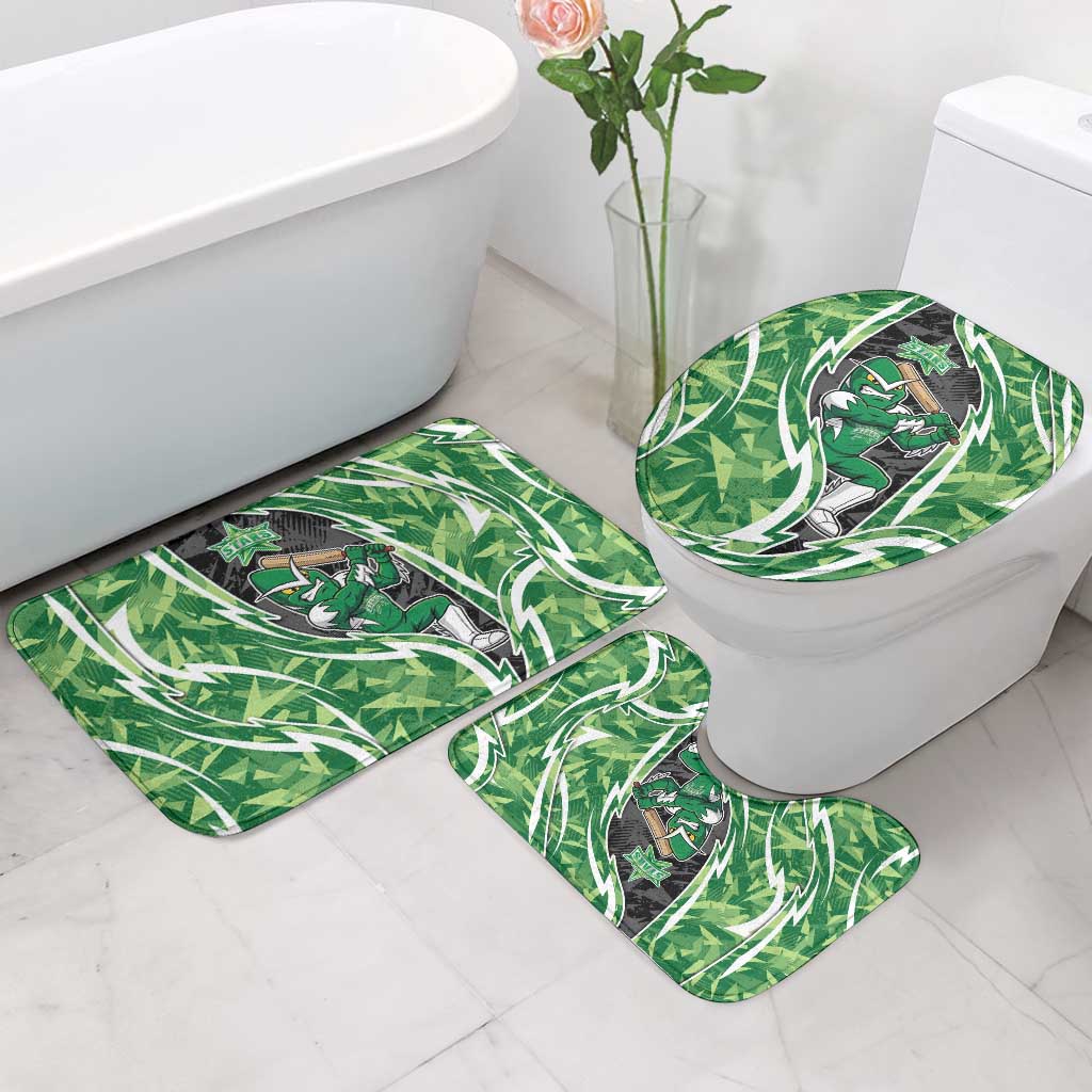 Melbourne Stars Bathroom Set Flaming Lightning Storm Geometric Sports Mascot Art