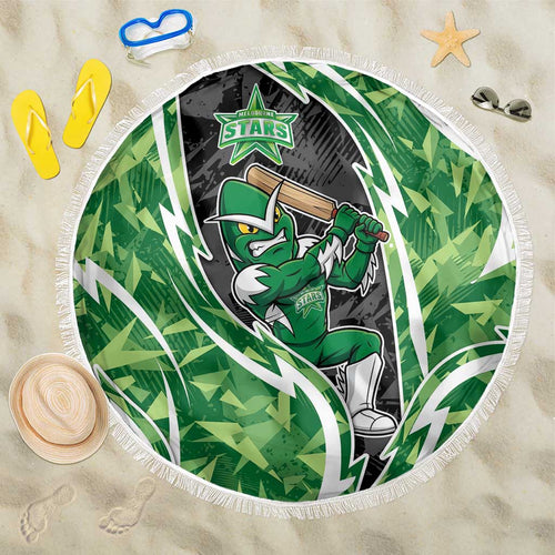 Melbourne Stars Beach Blanket Flaming Lightning Storm Geometric Sports Mascot Art