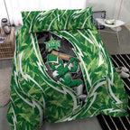 Melbourne Stars Bedding Set Flaming Lightning Storm Geometric Sports Mascot Art
