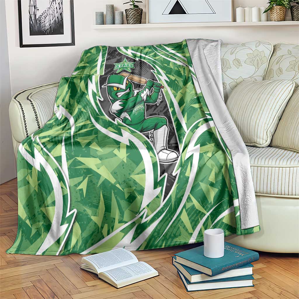 Melbourne Stars Blanket Flaming Lightning Storm Geometric Sports Mascot Art