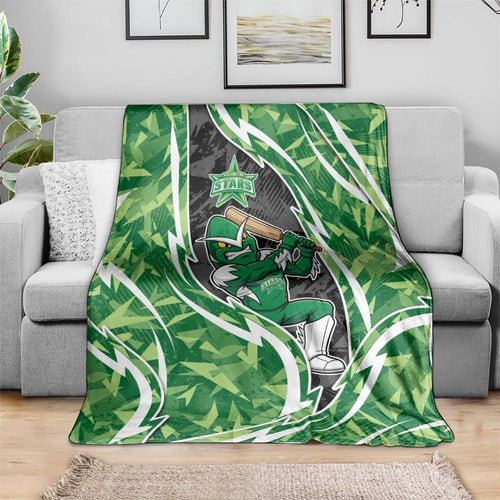 Melbourne Stars Blanket Flaming Lightning Storm Geometric Sports Mascot Art
