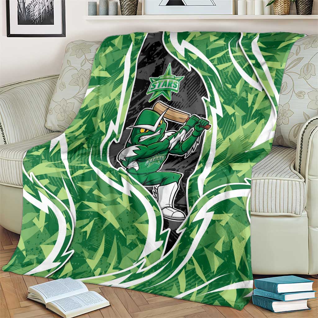 Melbourne Stars Blanket Flaming Lightning Storm Geometric Sports Mascot Art