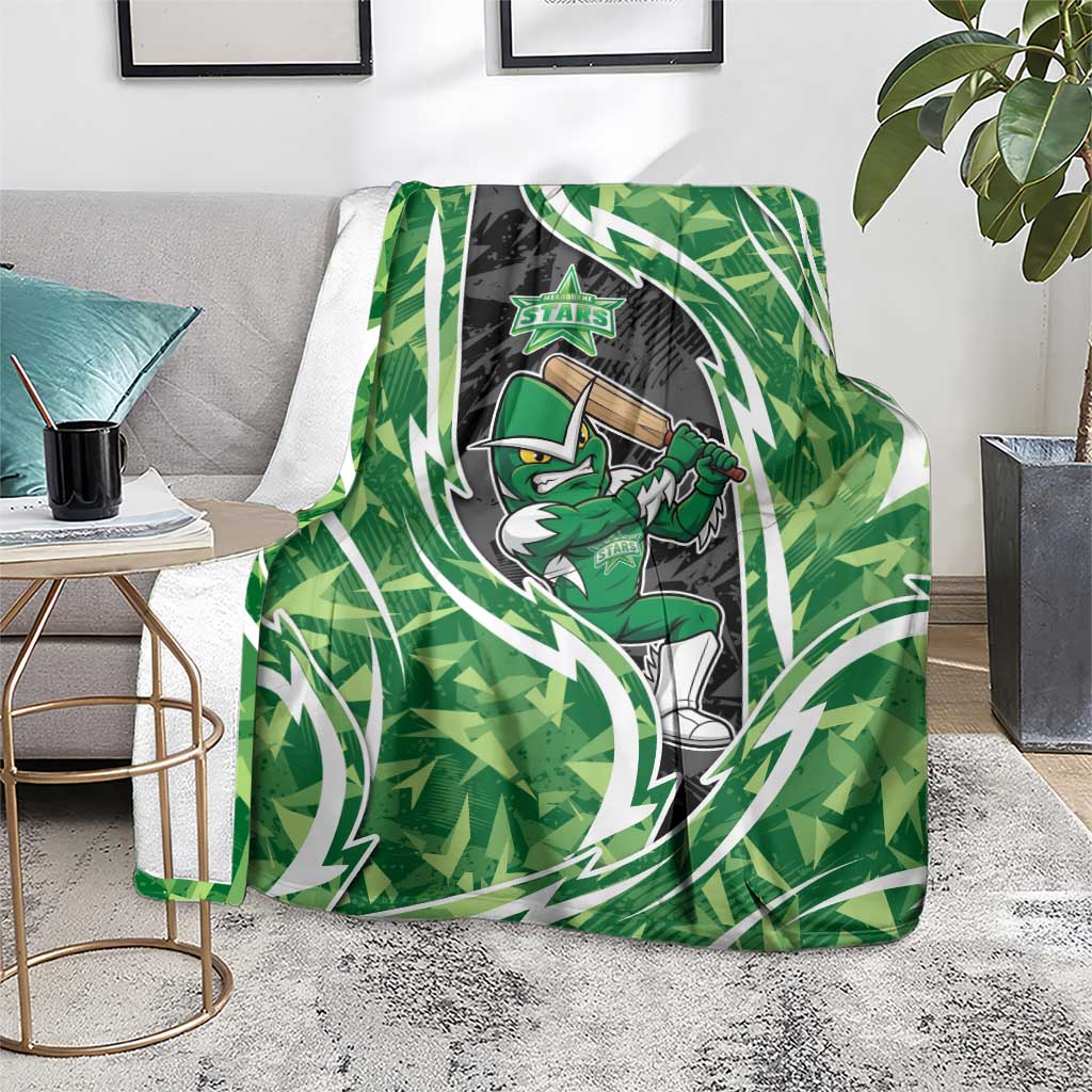 Melbourne Stars Blanket Flaming Lightning Storm Geometric Sports Mascot Art