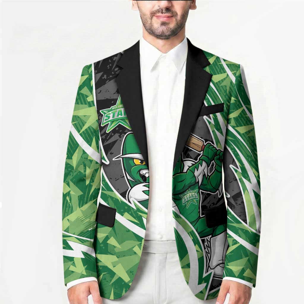 Melbourne Stars Blazer Flaming Lightning Storm Geometric Sports Mascot Art