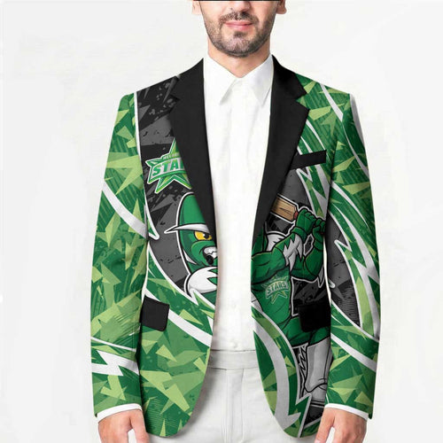 Melbourne Stars Blazer Flaming Lightning Storm Geometric Sports Mascot Art