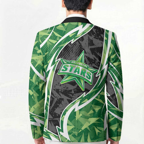 Melbourne Stars Blazer Flaming Lightning Storm Geometric Sports Mascot Art