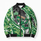 Melbourne Stars Bomber Puffer Jacket Flaming Lightning Storm Geometric Sports Mascot Art