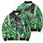Melbourne Stars Bomber Puffer Jacket Flaming Lightning Storm Geometric Sports Mascot Art