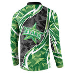 Melbourne Stars Button Sweatshirt Flaming Lightning Storm Geometric Sports Mascot Art