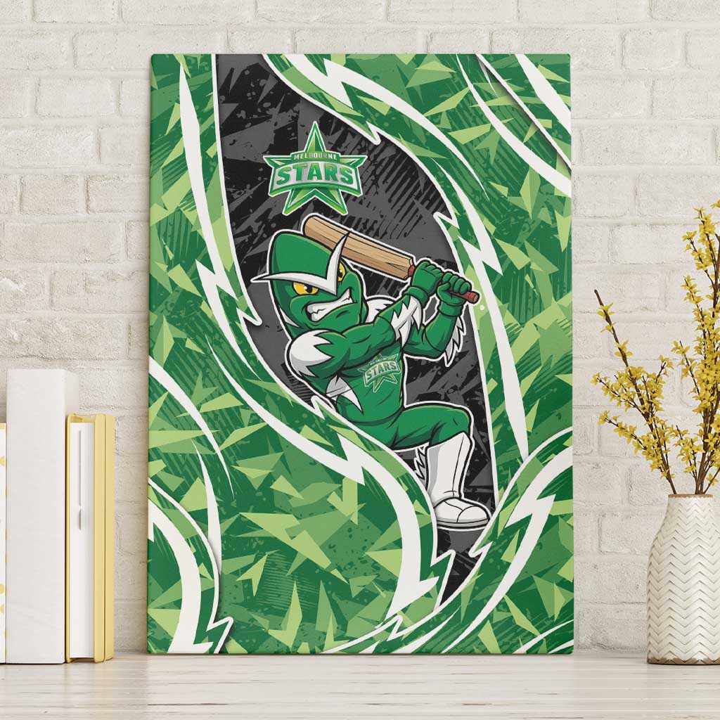 Melbourne Stars Canvas Wall Art Flaming Lightning Storm Geometric Sports Mascot Art