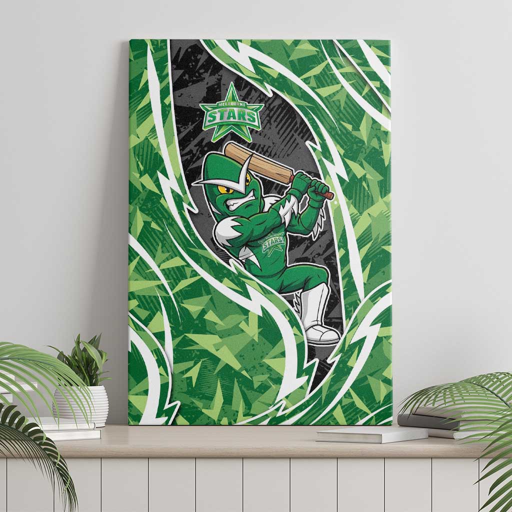 Melbourne Stars Canvas Wall Art Flaming Lightning Storm Geometric Sports Mascot Art