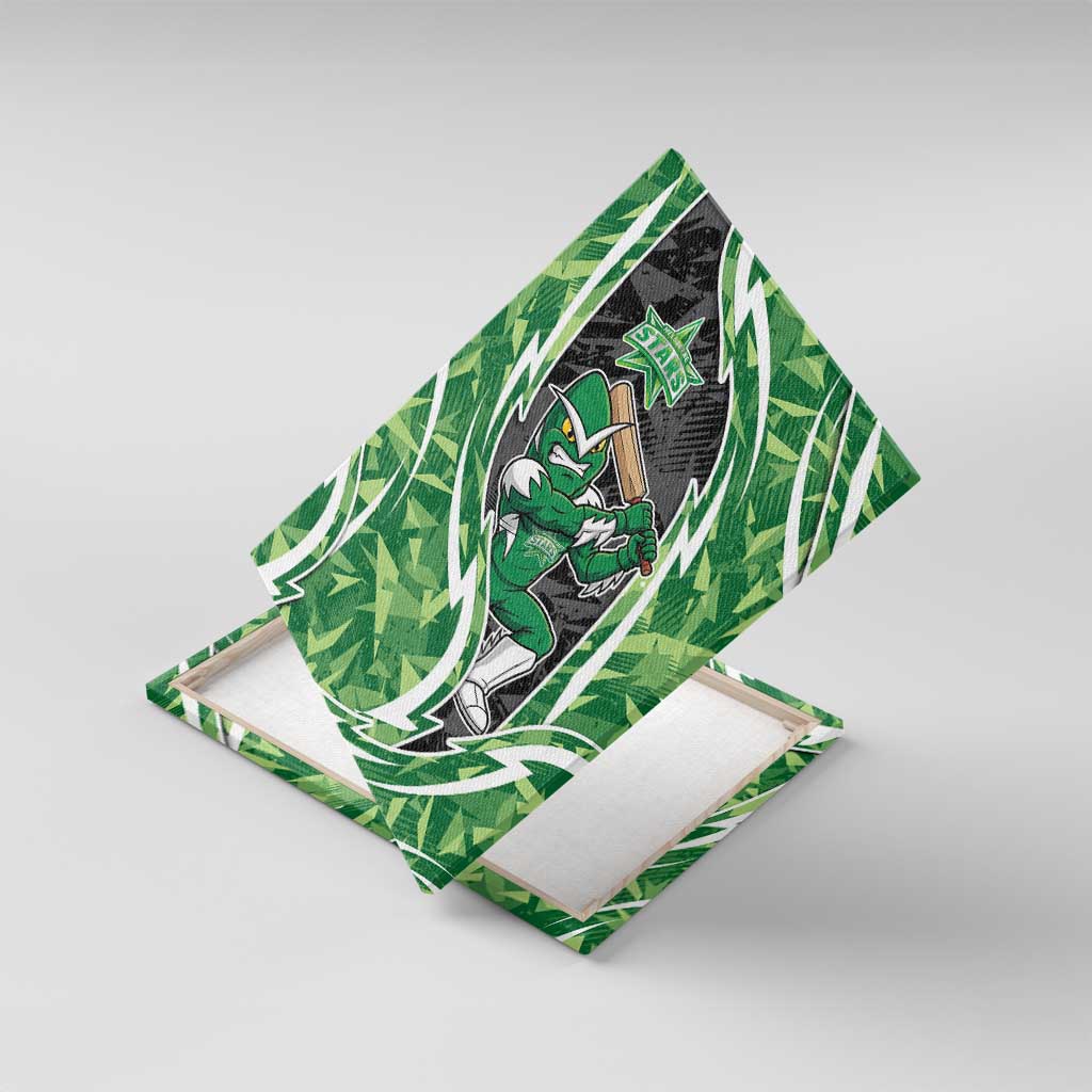 Melbourne Stars Canvas Wall Art Flaming Lightning Storm Geometric Sports Mascot Art