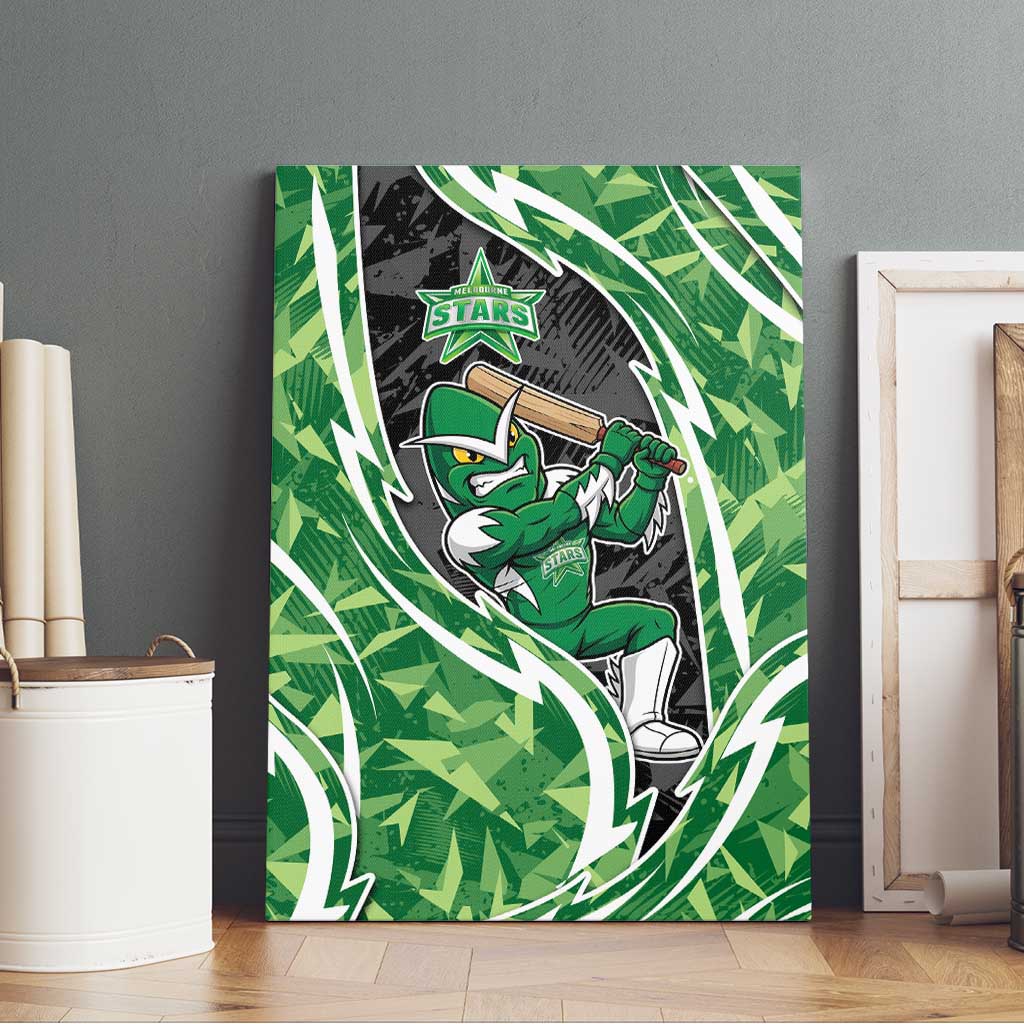 Melbourne Stars Canvas Wall Art Flaming Lightning Storm Geometric Sports Mascot Art