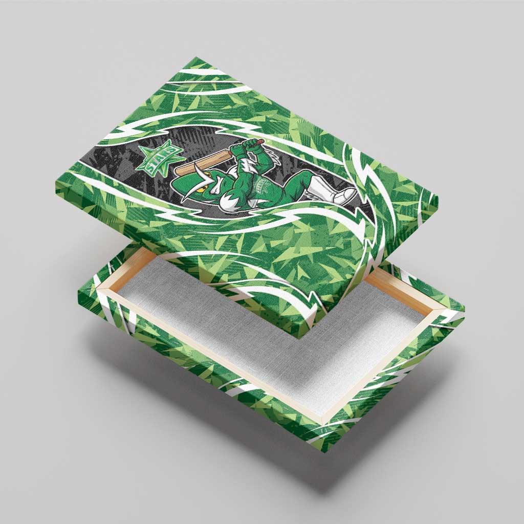 Melbourne Stars Canvas Wall Art Flaming Lightning Storm Geometric Sports Mascot Art