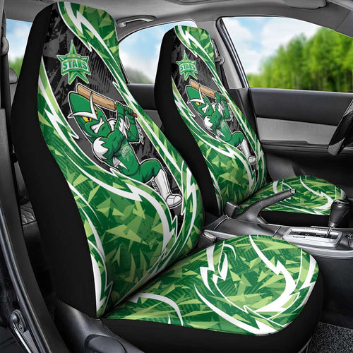 Melbourne Stars Car Seat Cover Flaming Lightning Storm Geometric Sports Mascot Art