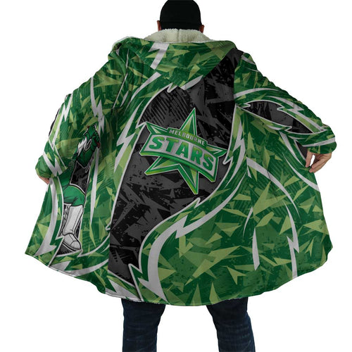 Melbourne Stars Cloak Flaming Lightning Storm Geometric Sports Mascot Art