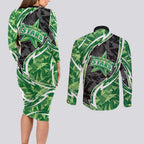 Melbourne Stars Couples Matching Long Sleeve Bodycon Dress and Long Sleeve Button Shirt Flaming Lightning Storm Geometric Sports Mascot Art