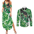 Melbourne Stars Couples Matching Summer Maxi Dress and Long Sleeve Button Shirt Flaming Lightning Storm Geometric Sports Mascot Art