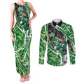Melbourne Stars Couples Matching Tank Maxi Dress and Long Sleeve Button Shirt Flaming Lightning Storm Geometric Sports Mascot Art