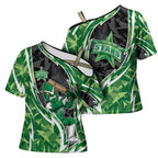 Melbourne Stars Cross Shoulder Shirt Flaming Lightning Storm Geometric Sports Mascot Art
