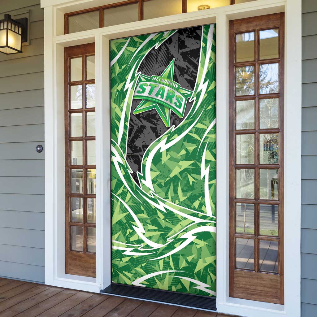 Melbourne Stars Door Cover Flaming Lightning Storm Geometric Sports Mascot Art
