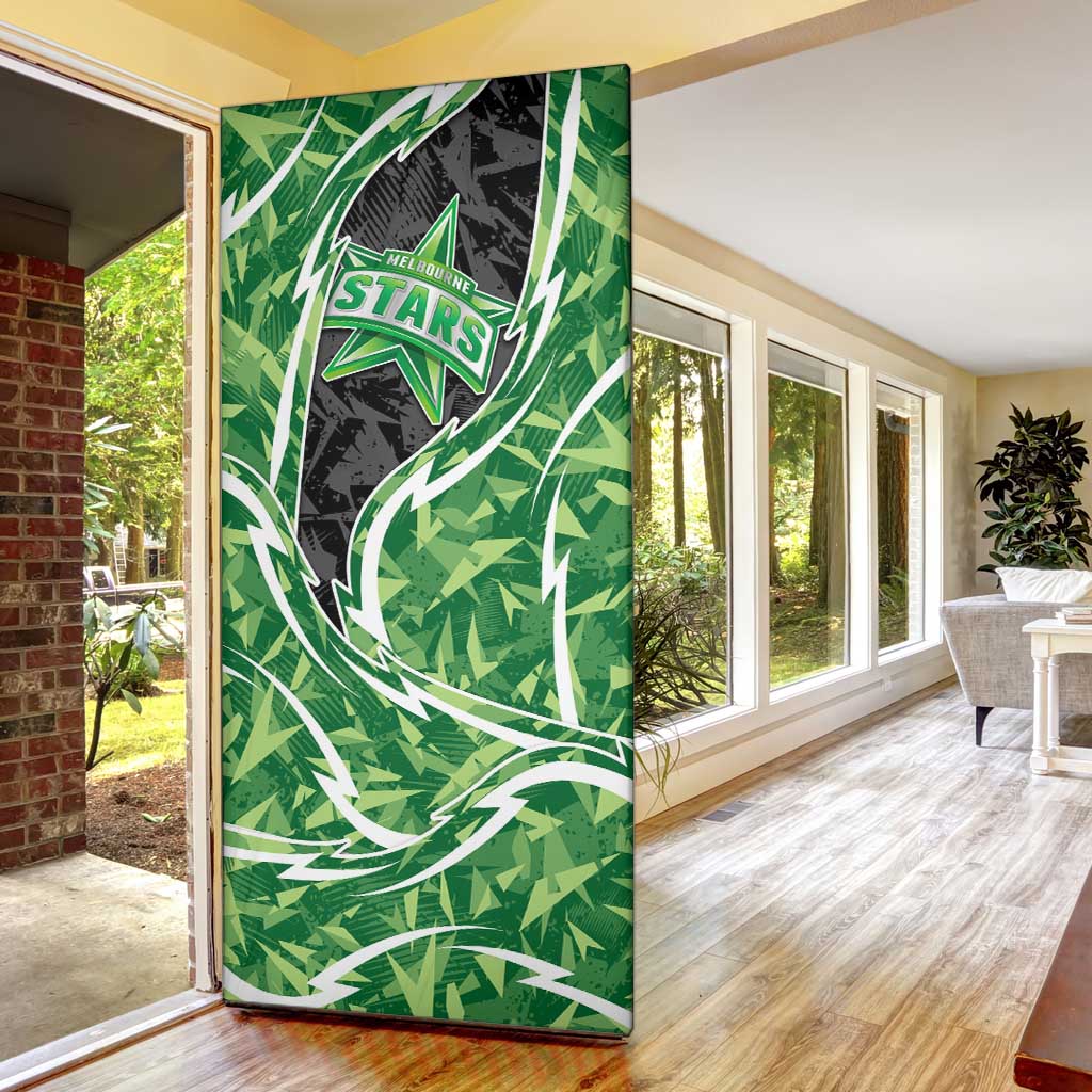 Melbourne Stars Door Cover Flaming Lightning Storm Geometric Sports Mascot Art