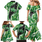Melbourne Stars Family Matching Mermaid Dress and Hawaiian Shirt Flaming Lightning Storm Geometric Sports Mascot Art